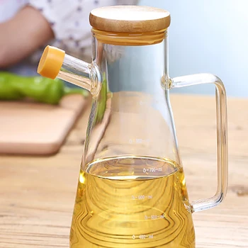 900 ml Transparent Glas Olie Flaske, med Håndtag Olie Flaske, der er Egnet til Køkken Redskaber, Soja, Eddike Sauce Container