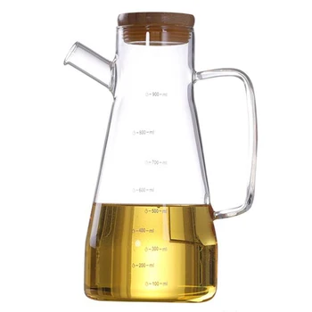 900 ml Transparent Glas Olie Flaske, med Håndtag Olie Flaske, der er Egnet til Køkken Redskaber, Soja, Eddike Sauce Container