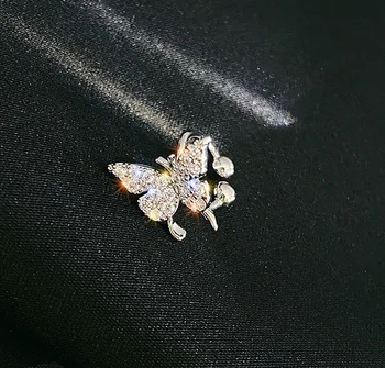1 Pc Fuld Crystal Ingen Øre Hul, Lille Sommerfugl Øreringe til Kvinder koreansk Mode Butterfly Earings Ven Party Smykker Engros 1411