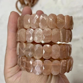 Naturlige sunstone perler armbånd naturlig gemstone smykker armbånd til kvinder er til gave engros !