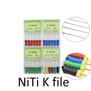 6stk Dental NITI K filer rodbehandling Endo-Filer Dentale Hånd-Filer Dentale Materialer 141537