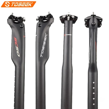 TOSEEK SC50 Full Carbon Styr Sæt Cykel Fladskærms/Cykelstyr + Stængel + Sadelpind For MTB Mountainbike Dele Mat 141543