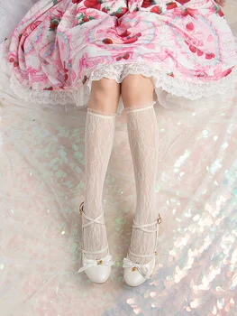 Japansk Tynde Åndbart Lolita Girl Blonder xiao hua bian Sokker sen xi Vintage Blonder kawaii Lolita sokker kvinder sjove sokker
