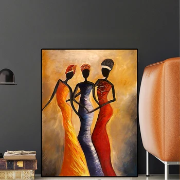 Væg Kunst, Lærred Maleri Retro Afrikansk Kvinde Portræt Print Vægmaleri Billede Maleri Stue Home Decor Uden Ramme