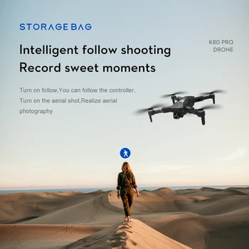 K80 Pro GPS Drone 4K-Professionelle HD-Dual Kamera Anti Shake luftfotografering Børsteløs Sammenklappelig Quadcopter RC 1200M Afstand