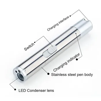 Usb-Genopladelige Multifunktion Checker Høj kvalitet og Kraftfuld Mini Led Lommelygte Xml Vandtæt Design Pen Lampe Suspension Klip 142670