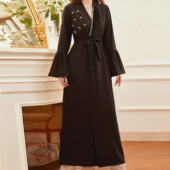 Abaya Dubai Tyrkiet Diamant Muslimske Kjole Islam Kjole Abayas Kvinder Vestidos Robe Sofa Vetement Femme Musulman De Mode AB002 142783