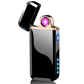 2021 Spolen Dreje ARC Cigarettænder USB-Elektriske Plasma-Lighter med Lommelygte Vindtæt Elektronisk Lighter Mænd Gave 14354