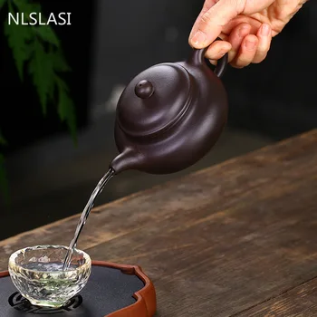 190m lAntique høj kvalitet fremstillet i hånden lilla ler pot fra star lærer teaset glas vand at drikke te sæt 143785