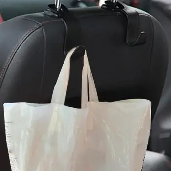 Car Seat Back Storage Krog 4stk Køretøj Hovedstøtte Arrangør Bøjle Opbevaring Krog Til Dagligvarer Taske Håndtaske Bil Tilbehør