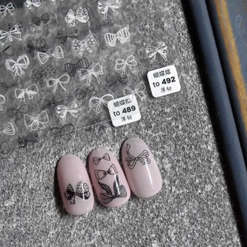 Nye håndværk 3D nail art stickers matteret ultra-tynde blonder bue nail art stickers 144605