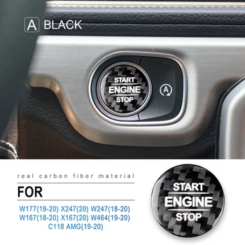 Carbon Fiber Motor Start Knap Sticker Til Benz W177 Glb X247 W247 Gle W167 Gls X167 W464 Cla Amg C118 14462