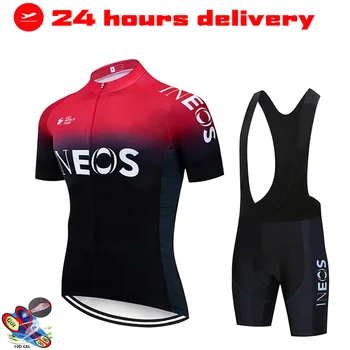 2021 Red INEOS Cycling Team Jersey 19D Cykel Shorts, der Passer Ropa Ciclismo Mænd Summer Quick Dry PRO Cykel Maillot Bukser Tøj 144891