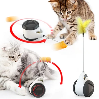 Funny cat interaktive kat legetøj tumbler swing toy roterende tilstand balance bil kat jagter toy pet produkter 145025