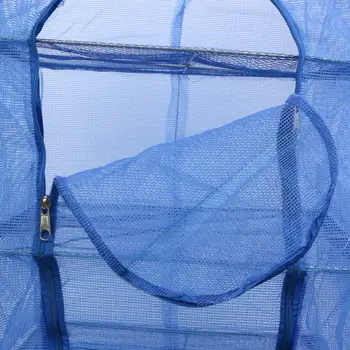 Fisk Hængende Net 4 Lag Holdbar Folde Vegetabilske Retter, Tørretumbler, Tørring Rack til Fritid Fiskeri Luftning Dekoration