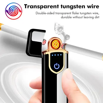 Touch Følsomme Dobbelt Cigarettænder Oplader USB-Cigaret Lighter Bærbare LED Strømforsyning Skærmen Vind Bevis 145039