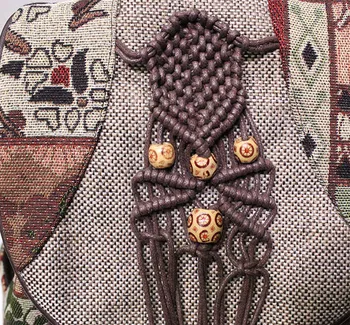 2021 Sommeren Kvinder Rygsæk Kvindelige Vintage Håndlavet Rygsække til Piger Skulder Tasker Nationale Geometriske Print-Kanvas Rygsæk