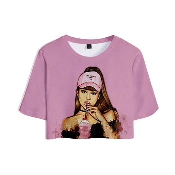 2019 Nye Ariana Grande To delt Sæt og Korte Bukser 3D Kvinder Sætter dejlig Dug navlen T-shirt og Korte Bukser Street tøj 145238