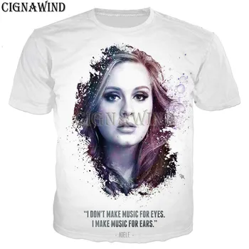 Nye Fashion T-Shirt Mænd/kvinder Sangerinde Adele 3D Printede T-shirts, Casual Harajuku Style t-shirt Kort Ærme Streetwear Toppe