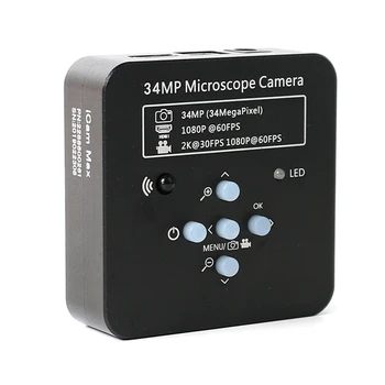 2K 34MP 1080P 60FPS HDMI USB-Video-Mikroskop-Kamera 130X 200X Zoom C-Mount Linse LEd-lys Til Digitale Billeder Erhvervelse