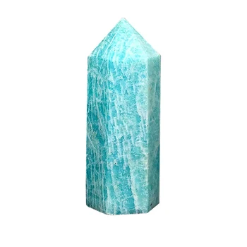 1pc Naturlig Krystal Obelisk Poleret Tianhe Sten Kolonne Helbredende Krystaller Wand Blå Kvarts Pynt til Hjemmet Udsmykning Gave