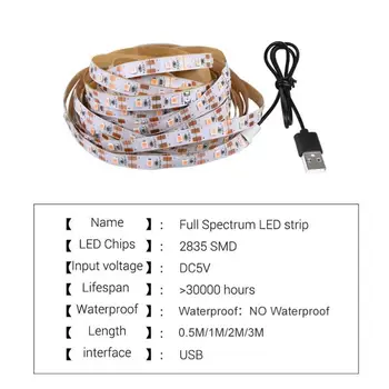 0,5 M/1M/2M/3M 5V USB LED Plant Grow Light Strip Fuldt Spektrum LED Strip Vegetabilske Blomst Sætteplante Lys Telt Voksende Plante Lamper
