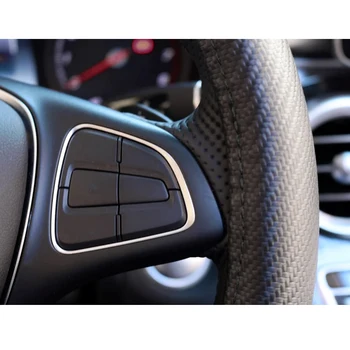 Rattet Carbon Fiber Læder Cover Til Ford Mustang De styrende hjul Mode, Non-slip Auto Bil Styling