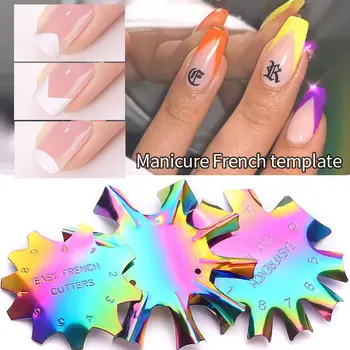 Flere Størrelser Let Smil V-Linje, Fransk Kant Trimmer Manicure Cutter Akryl Negle Pink Hvid Franske Negle Tips Negle Dekoration Værktøj