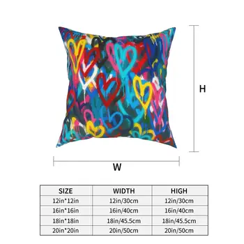Graffiti Rainbow Kærlighed Pude Tilfælde LGBT-Gay-Stolthed Farverige Hjerter Abstrakte pudebetræk Indretning Pillowcover til Hjemmet 40*40cm 147907