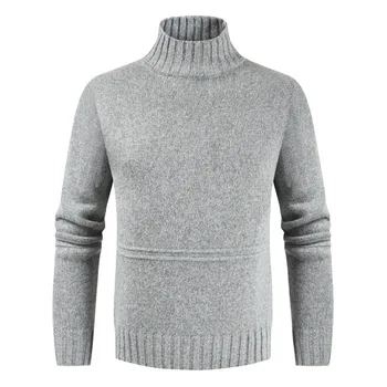 Ny Varm Cashmere Sweater Mænd Rullekrave Herre bomuld Trøjer Slim Fit Pullover Classic Uld Strik Trække Homme 147932