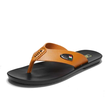 Chanclas De Hombre Sommeren Mænd Flip Flops Store Lejligheder Beach Sandaler Anti-Slip Shoes Hombre Stor Størrelse 38-46 Casual Sko Hvid