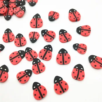 20g/Masse 1cm Ladybird Mariehøne Polymer Ler for Håndværk plast klei Små Søde Mudder Partikler Røde med Sorte Pletter 148427