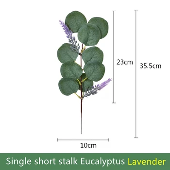 1~5 Stk DIY Eucalyptus blade Kunstig Plante med Frugt Bryllup Part Dekorationer Hjem Falder Indretning Blomst Arrangement Tilbehør 148842