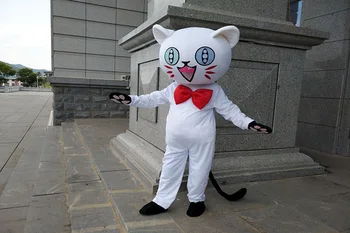 Hvid Kat tegnefilm Maskot Kostume i Høj Kvalitet, til salg Fancy kjole til Karneval, Halloween Party Reklame Apparel 148985