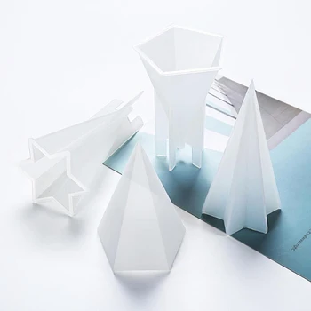 Sekskantet Kegle Lampe Silikone Formen Crystal DIY Ornament Smykker at Gøre Harpiks Skimmel 149190