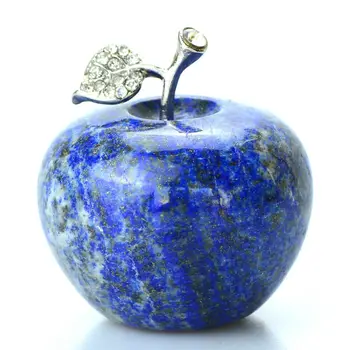 Lapis Lazuli Natural Crystal Apple Figur Udskåret Gave Perle 1 stk