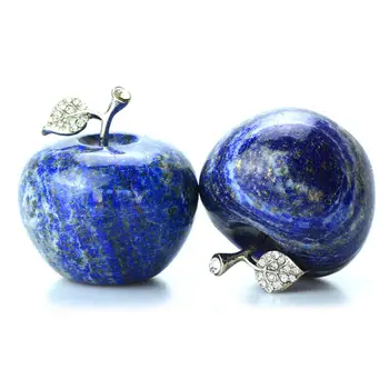Lapis Lazuli Natural Crystal Apple Figur Udskåret Gave Perle 1 stk