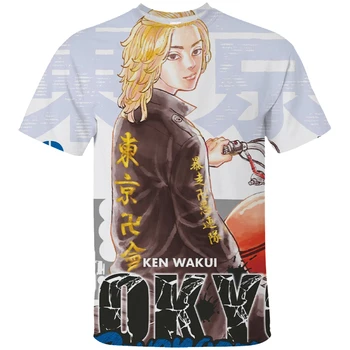 Sommeren Animationsfilm Mænd Tøj Oversized t-shirt Tokyo Revengers Kawaii Harajuku t-shirts Grafisk Gotiske Tegneserie t-shirts T-shirt, Toppe
