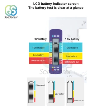 LCD-Digital Batteri-Kapacitet Tester C D N AA, AAA, 9V 1,5 V knapcelle Batteri Kapacitet Ind Detektor Kapacitans Diagnostisk Værktøj