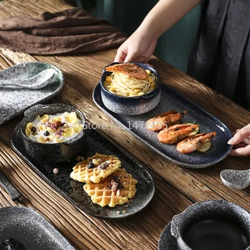 Japansk Morgenmad Skåle og Fade til En Person, der er Fastsat Keramiske Binaural Kop Dampet Æg middagstallerken Dessert Skål Service