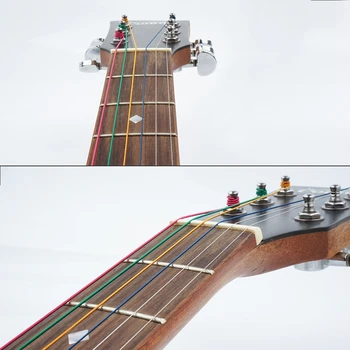 6stk/Set Folkemusik Guitar Rainbow Strenge Guitar Farverige Strenge 1-6 Guitar-Dele til musikinstrumenter Tilbehør струны для гитары