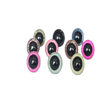 Glitter farverige øjne 22mm 24mm 26mm 28mm 30mm 40mm 50mm rund plast klar glitter og sikkerhedskrav til øjne med vaskemaskine--Y10 149865