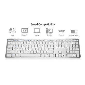 BK418 Ultra Slanke Trådløse Bluetooth-Tastatur Notebook Tablet Tastatur 109Keys til Android/IOS/Windows Understøtter Bluetooth-Enhed 149916