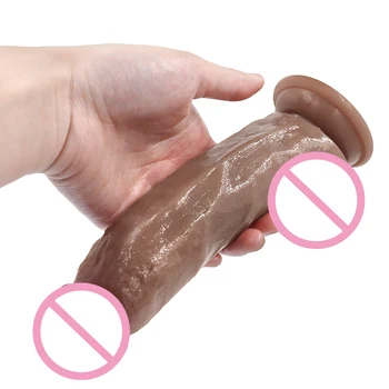 Hud følelse Realistisk Dildo blød Flydende silikone Enorm Stor Penis Med sugekop sexlegetøj til Kvinde Female Strapon Onani 150015