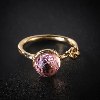 Kobber-Rose Gold Finger Ringe Kinesisk Knude Charme Indlagt Purplish Rød Zircon Frugt Form Ringe Engagement Kvindelige Ringe Smykker 150071