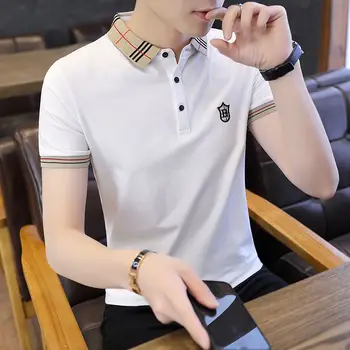 95% Bomuld T-Shirt til Manden Polo Shirt Korte Ærmer T-Shirt med Broderi Ungdom Sommeren Mandlige Golf Shirts Herre Trendy koreansk Tøj 150198