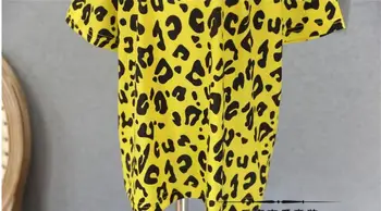 2019 sommeren nye mode Leopard print t-shirts, kjole baby piger løs, kortærmet kjole børn tøj 4-10Y varierer ws770 150366