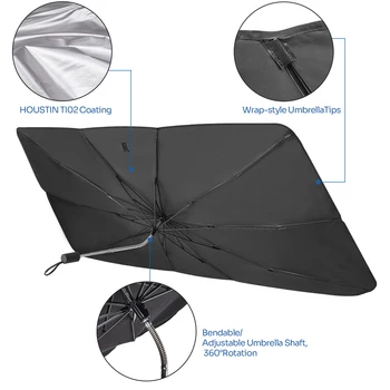 Bil Parasol Paraply Bøjelig Forrude Dække Vinduet Solsejl Dække Bil Universal Interiør Forruden Beskyttelse