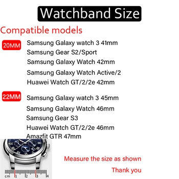 20mm 22mm Rem til Samsung Galaxy Se 3 46mm 45mm Aktiv 2 42mm 41mm Gear S3 Grænse Magnetisk Loop Armbånd Huawei GT 2 Band