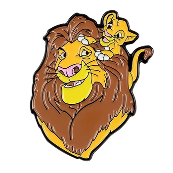 Filmen Løvernes Konge Legering Broche Tegnefilm Lille Løve Krave Pin-Forældre-Barn-Cute Lion Pins Rygsæk Dekorative Badge